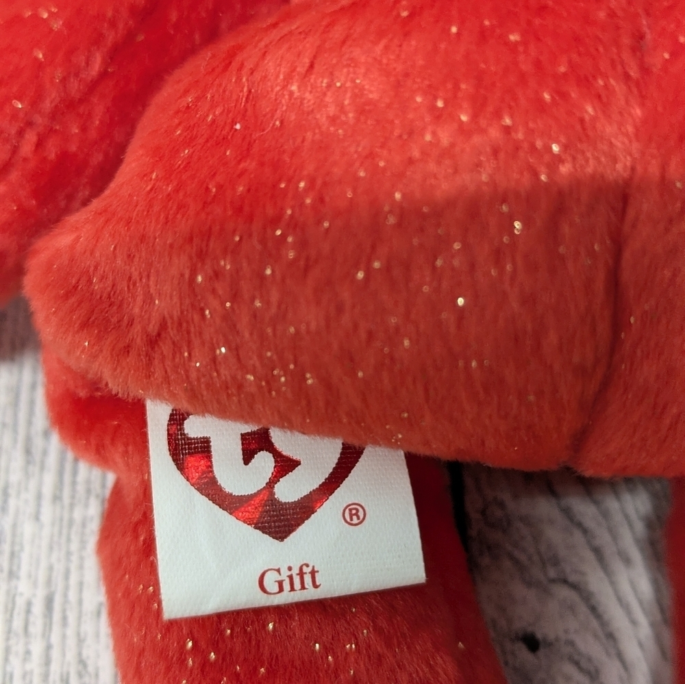 Ty Gift Sparkling Red Bear with Gold Accents - Picture 4 of 5